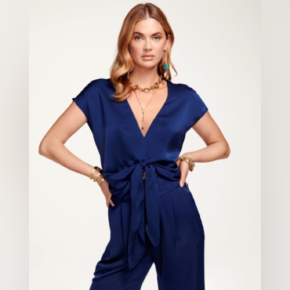 NWOT Ramy Brook Hazel Front Tie Top (M) - Picture 1 of 8